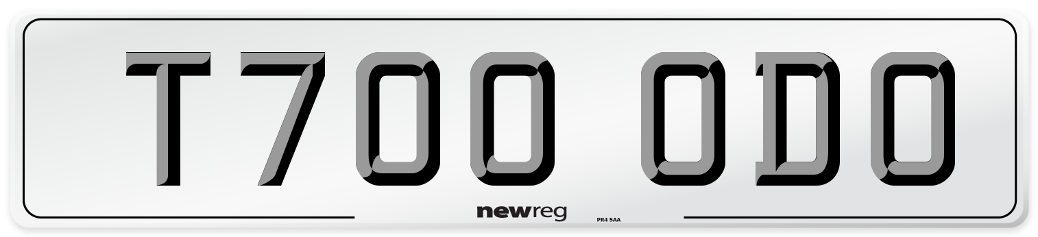 T700 ODO Number Plate from New Reg